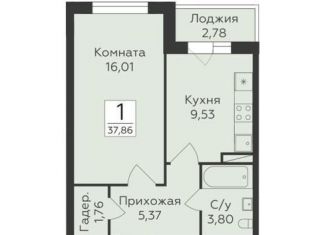 Продам 1-ком. квартиру, 37.9 м2, Воронеж