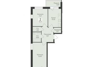 Продается 2-ком. квартира, 55.1 м2, Воронеж, Центральный район