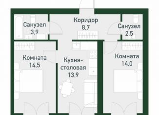 Продается двухкомнатная квартира, 57.3 м2, Екатеринбург, улица Амундсена, 183/2, Ленинский район