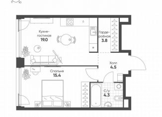 Продажа 1-комнатной квартиры, 47 м2, Москва, метро ЗИЛ, 4-я очередь, 3.1