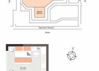Продается однокомнатная квартира, 41.8 м2, Крым, проспект Ленина, 60