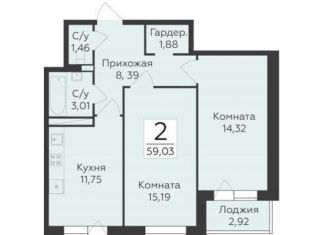 Продажа двухкомнатной квартиры, 59 м2, Воронеж, Острогожская улица, 164