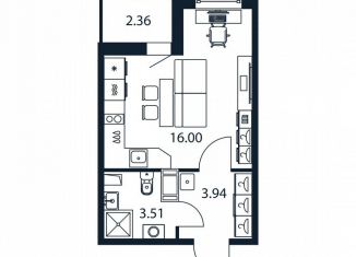 Квартира на продажу студия, 22.9 м2, Мурино, Романовская улица, 9