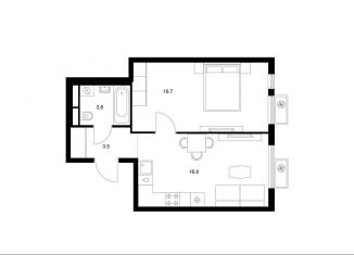 Продам квартиру студию, 40.7 м2, Московская область