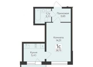 Продам 1-комнатную квартиру, 28.8 м2, Воронеж