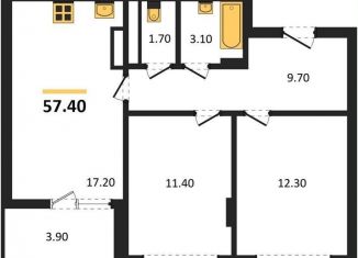 Продажа двухкомнатной квартиры, 57.4 м2, Воронеж
