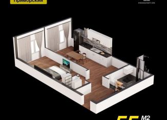 Продам 1-комнатную квартиру, 55.1 м2, Махачкала, проспект Насрутдинова, 162