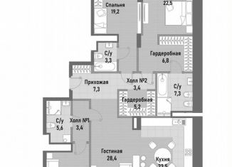 Четырехкомнатная квартира на продажу, 152 м2, Москва, Рубцовско-Дворцовая улица, 4, ВАО