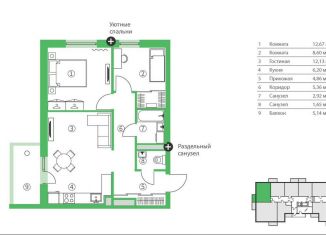 Продается 3-комнатная квартира, 59.5 м2, Карелия