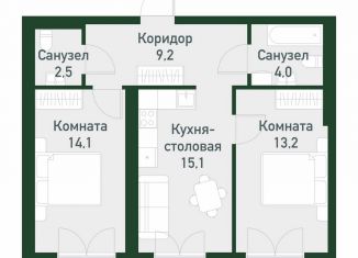 Продажа 2-ком. квартиры, 57.7 м2, Екатеринбург, улица Амундсена, 183/2, Ленинский район
