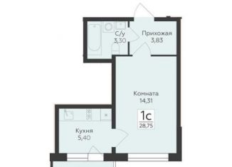 Продается 1-комнатная квартира, 28.8 м2, Воронеж