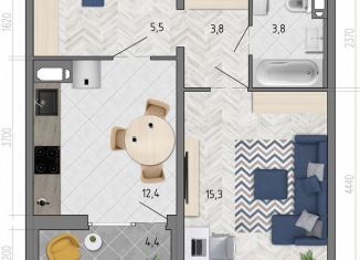 Продажа 1-ком. квартиры, 43 м2, Воронеж, улица Фёдора Тютчева, 105