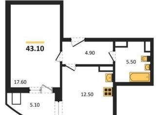 Продаю однокомнатную квартиру, 43.1 м2, Воронеж, улица Шибилкина, 5