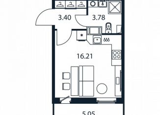 Квартира на продажу студия, 23 м2, Мурино, Романовская улица, 9