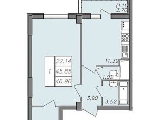 Продажа 1-ком. квартиры, 47 м2, Воронеж, Волгоградская улица, 45