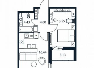 Продается 1-ком. квартира, 37.9 м2, Мурино, Романовская улица, 9