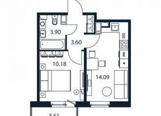 Продам 1-комнатную квартиру, 31.5 м2, Мурино, Романовская улица, 9