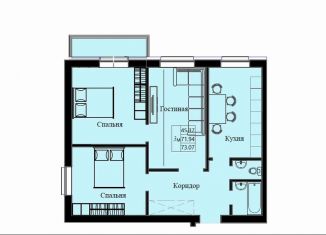 Трехкомнатная квартира на продажу, 73.1 м2, Красноярский край