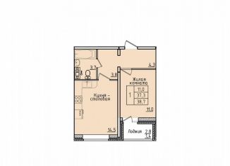 Продажа однокомнатной квартиры, 38.7 м2, Липецкая область