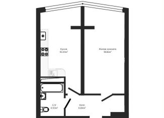 1-комнатная квартира на продажу, 46.6 м2, Ессентуки, улица Ермолова, 98/2к4