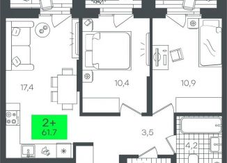 Продажа 2-ком. квартиры, 61.8 м2, Тюмень