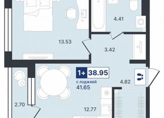 Продажа 1-комнатной квартиры, 39 м2, Тюмень, Ставропольская улица, 1