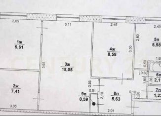 Продается четырехкомнатная квартира, 59.2 м2, Ульяновская область, Московское шоссе, 73