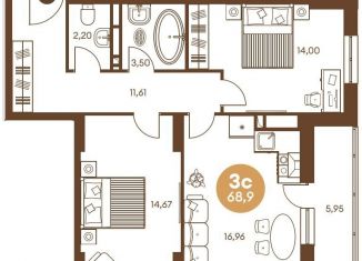 Продаю трехкомнатную квартиру, 70 м2, Ростов-на-Дону