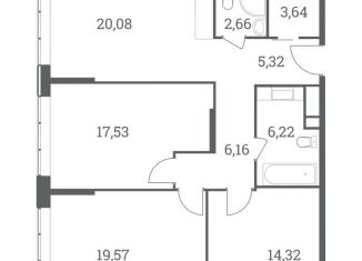 Продажа трехкомнатной квартиры, 95.5 м2, Москва, Пресненский район, Шелепихинский тупик