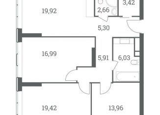 Продажа трехкомнатной квартиры, 93.6 м2, Москва, станция Шелепиха, Шелепихинский тупик