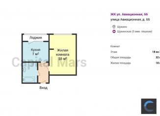 Сдается 1-ком. квартира, 32 м2, Москва, Авиационная улица, 66, ЖК Два Капитана