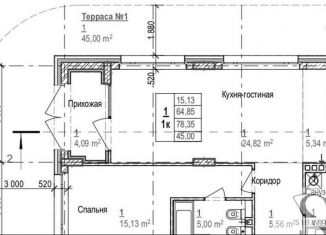 Продается 1-комнатная квартира, 109.8 м2, Новосибирск, Кедровая улица, с45, ЖК Кедровый