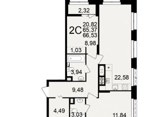 Продам двухкомнатную квартиру, 66.5 м2, Рязанская область