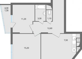 2-ком. квартира на продажу, 41 м2, Липецк, ЖК Атмосфера