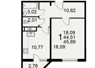 Продается 1-комнатная квартира, 45.9 м2, Рязанская область, улица Баженова, 29Ас