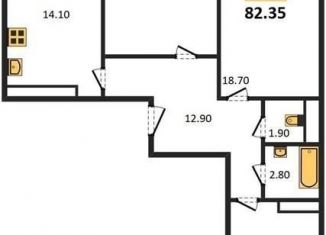 Продам 3-ком. квартиру, 82.4 м2, Новосибирск, Пролетарская улица, 271/5с, ЖК Ключ-Камышенский