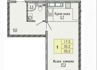 Продажа квартиры студии, 35.2 м2, Пензенская область, жилой комплекс Лугометрия, с19