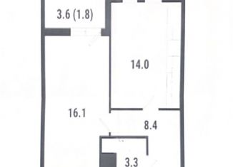 1-комнатная квартира на продажу, 44.9 м2, Москва, Чоботовская улица, 2к3, метро Новопеределкино