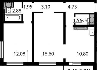 2-комнатная квартира на продажу, 52.7 м2, Санкт-Петербург, Пейзажная улица, 16к1, метро Гражданский проспект