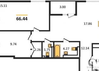 Продажа 2-ком. квартиры, 66 м2, Новосибирск, улица Ясный Берег, 12, ЖК Ясный Берег