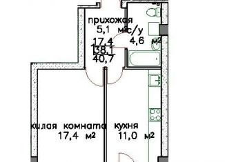Продается однокомнатная квартира, 40.7 м2, Пермь, шоссе Космонавтов, 120, ЖК Галактика