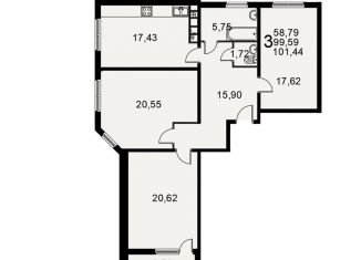 Продам 3-комнатную квартиру, 101.4 м2, Рязань, улица Баженова, 29Ас, Октябрьский район