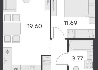 Продажа 1-комнатной квартиры, 39.6 м2, Санкт-Петербург, ЖК Голден Сити