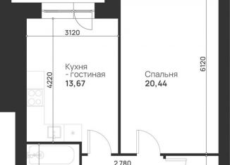 Продается 1-комнатная квартира, 50.2 м2, деревня Нижняя Китаевка