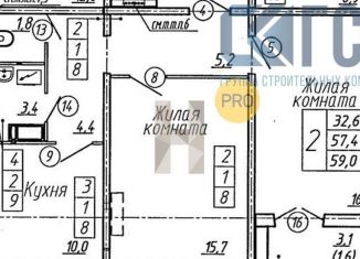 2-комнатная квартира на продажу, 59 м2, Воронеж, Ленинградская улица, 30, Левобережный район