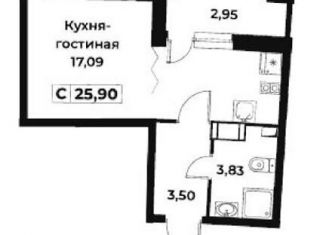 Продается квартира студия, 25.9 м2, Мурино, ЖК Авиатор, проспект Авиаторов Балтики, 29к2