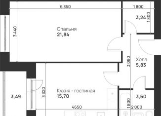 Продам однокомнатную квартиру, 53.7 м2, деревня Нижняя Китаевка
