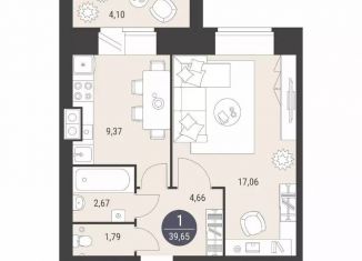 Продажа 1-ком. квартиры, 39.7 м2, Йошкар-Ола, микрорайон Фестивальный