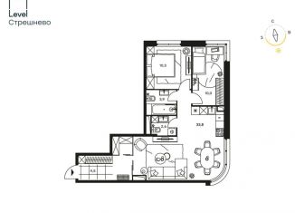 Продажа 3-ком. квартиры, 65.7 м2, Москва, Волоколамское шоссе, 81/2с3, ЖК Левел Стрешнево