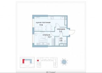 Продаю однокомнатную квартиру, 39.3 м2, Москва, станция Москва-Товарная